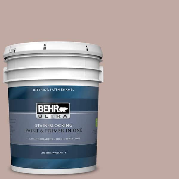 BEHR ULTRA 5 gal. #UL130-17 Dusty Rosewood Satin Enamel Interior Paint and Primer in One