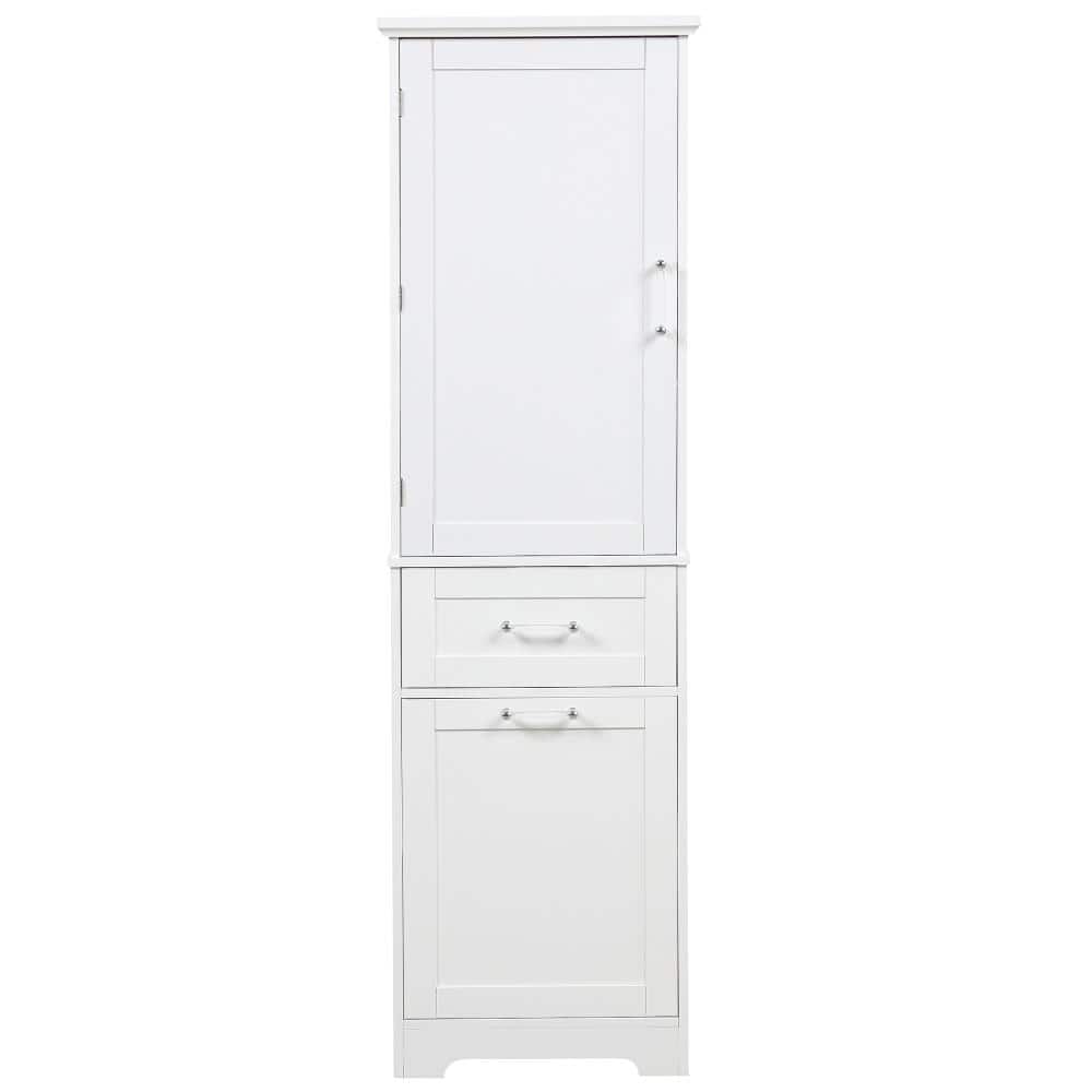 20 in. W x 13.5 in. D x 68.4 in. H White Tall Bathroom Storage Cabinet with Two Different Size Drawers and Shelf price history on PriceWatchPro
