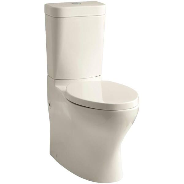 KOHLER Persuade Circ 2-piece 1.0 or 1.6 GPF Dual Flush Elongated Toilet in Almond, Seat Not Included