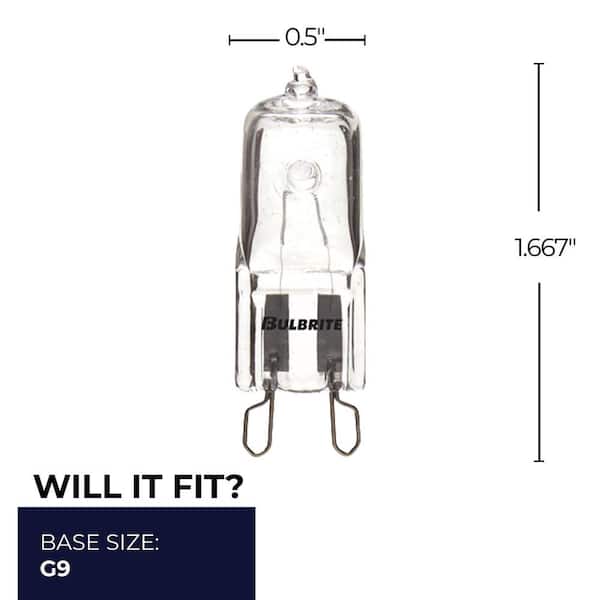 Bulbrite - 100-Watt Soft White Light T4 (G9) Bi-Pin Screw Base Dimmable Clear Mini Halogen Light Bulb(5-Pack)