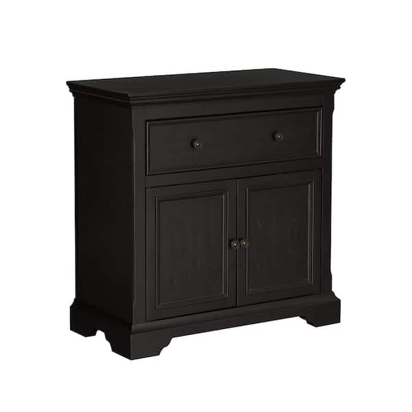 HMIDEA 1Drawer 2Door Antique Black Accent DSD419002A The