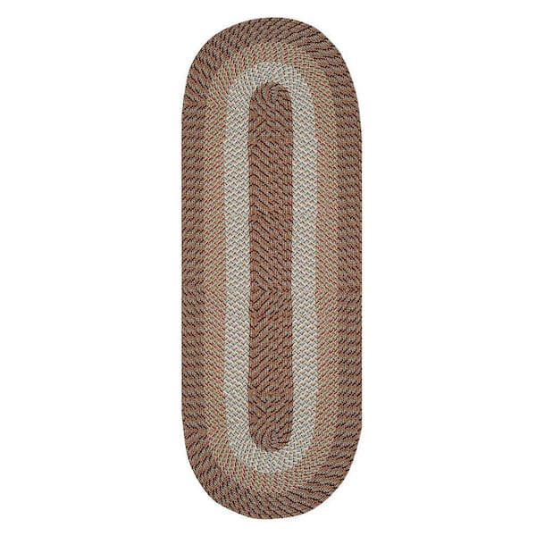 Better Trends Country Stripe Braid Collection Straw Stripe 24" x 66" Runner Rug 100% Polypropylene Reversible