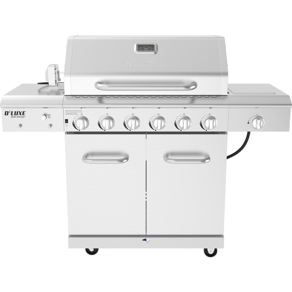 Deluxe 6-Burner Gas Grill with Infrared Searing Side Burner