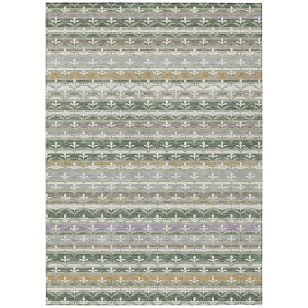 Chantille Machine Washable Indoor/Outdoor Abstract ACN2479 Basil 8 ft. x 10 ft. Area Rug