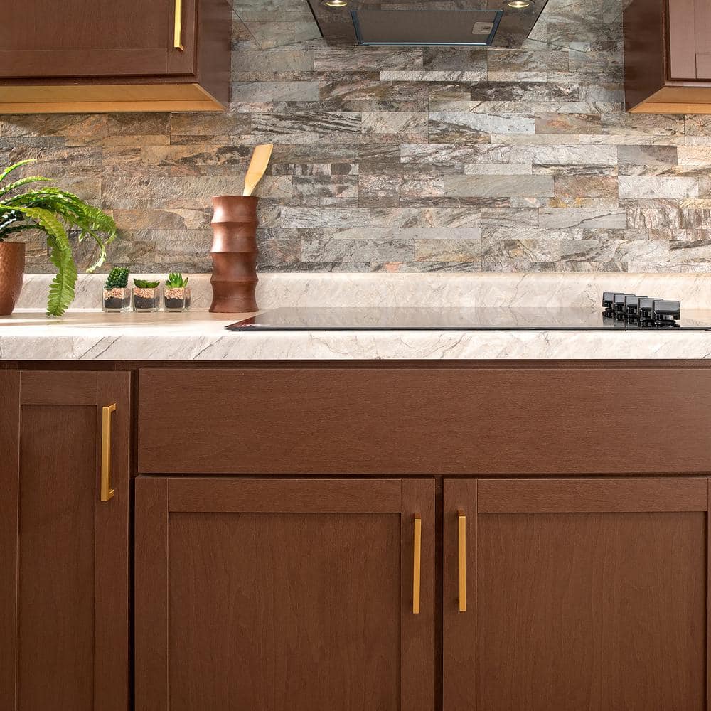 Modern Brushed Golden Brass 3-Inch Bar Pull Handles with Mounting Hardware