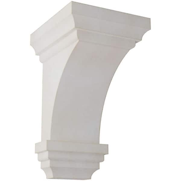 Ekena Millwork 3-1/2 in. x 6 in. x 3-3/4 in. Chalk Dust White Mini Jefferson Wood Vintage Decor Corbel