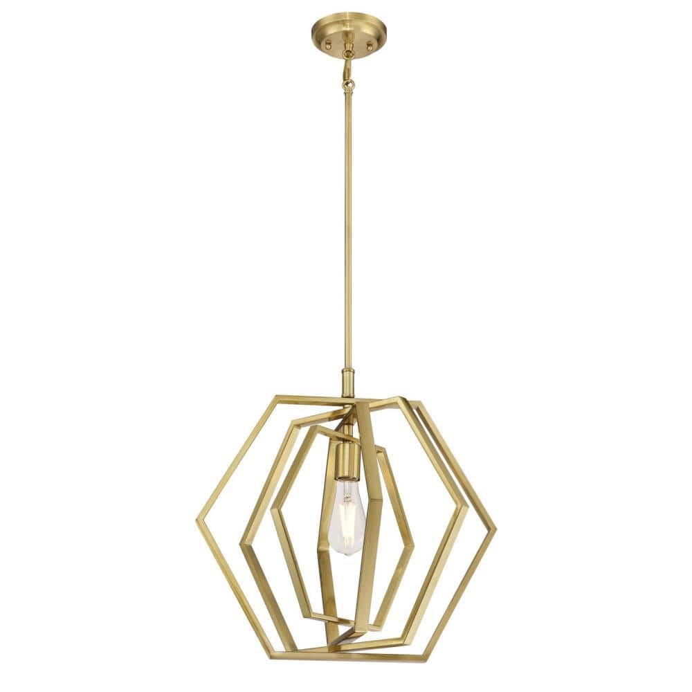 Westinghouse Holly 1 Light Champagne Brass Pendant 6351200 The Home Depot