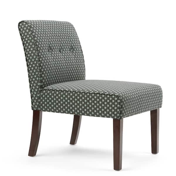 Simpli Home Sallybrook Green Fabric Slipper Chair
