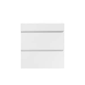24 in. W x 18.1 in. D x 25.2 in. H Wall Mounted Floating Bath Vanity in White with Whte Cultured Marble Top