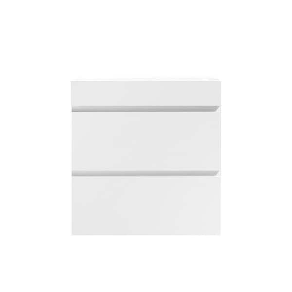 Unbranded 24 in. W x 18.1 in. D x 25.2 in. H Wall Mounted Floating Bath Vanity in White with Whte Cultured Marble Top