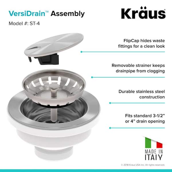 KRAUS VersiDrain Assembly with FlipCap ST-4 - The Home Depot