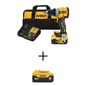 20V Maximum  Lithium-Ion Cordless Compact 1/2 in. Drill/Driver Kit w/Two 20V Maximum 5.0Ah Battery and Charger