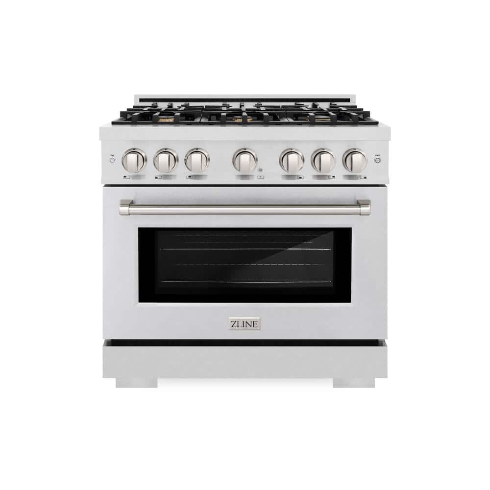 36 in. Select Dual Fuel Range with 6 Brass Burner Gas Cooktop and Electric Convection Oven in Satin Stainless Steel price history on PriceWatchPro