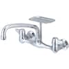 Central Brass 2-Handle Wall Mount Kitchen Faucet With 6-Inch Spout - Chrome Finish