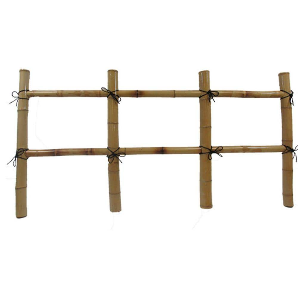 Master Garden Products 24 in. H x 60 in. L Bamboo Post and Rail Fence ...