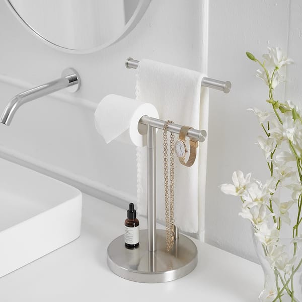 Free standing hand towel holder brushed nicke new arrivals