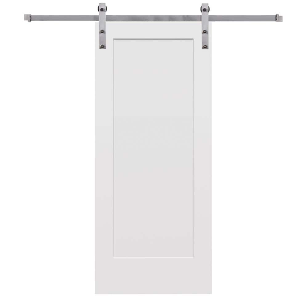 36 in. x 80 in. Smooth Madison Primed Composite Sliding Barn Door with Stainless Steel Hardware Kit price history on PriceWatchPro