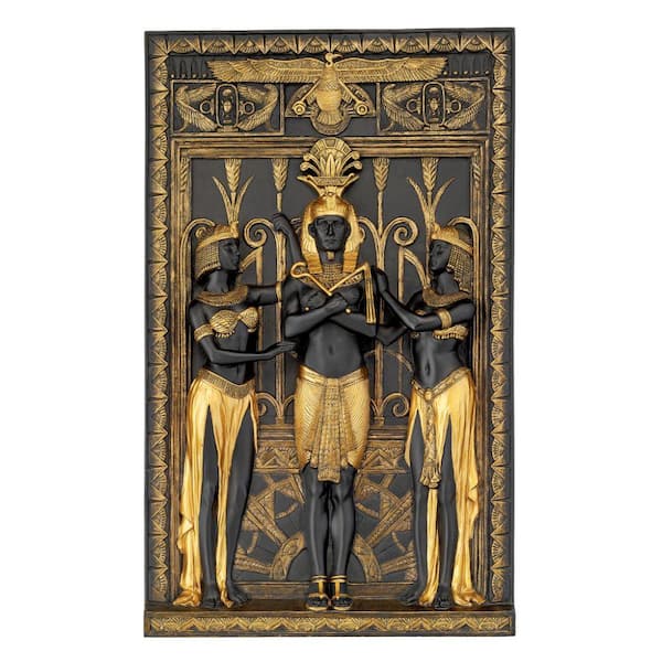 Design Toscano 16 in. x 9.5 in. The Egyptian Pharaoh and His Maidens Wall Sculpture