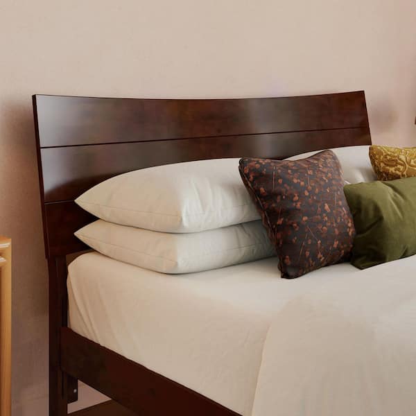 Phoenix Walnut Brown Wood Full Panel Headboard