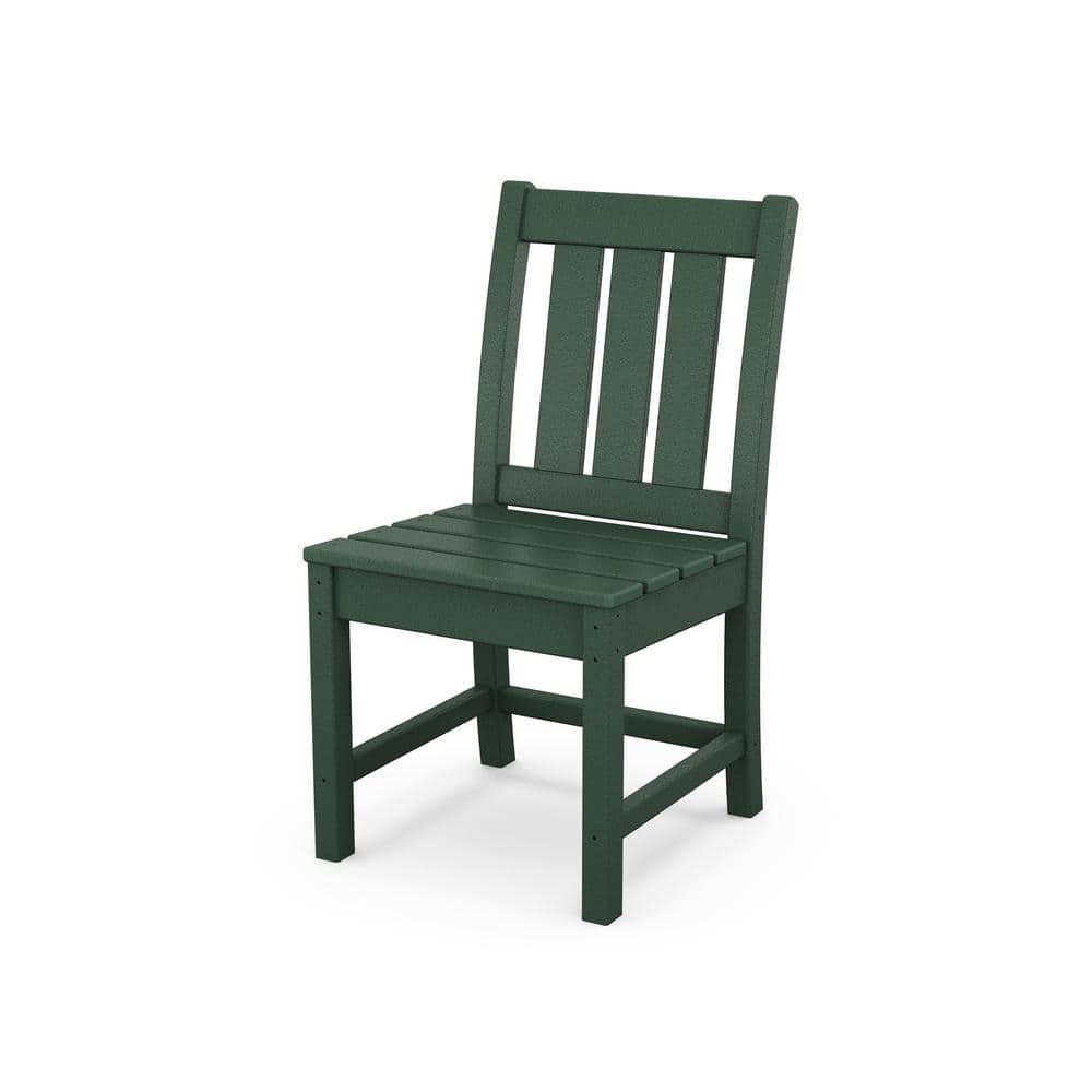 Green Polypropylene Armless Outdoor Dining Side Chair