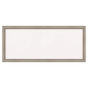Salon Scoop Pewter Wood White Corkboard 32 in. x 14 in. Bulletin Board Memo Board