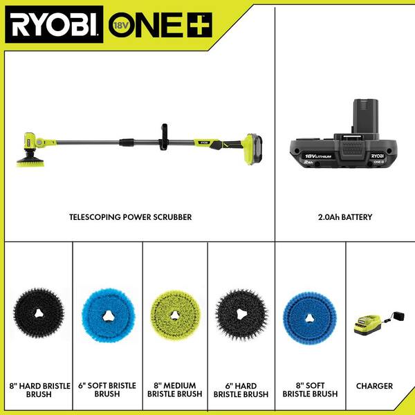 RYOBI 8 in. Hard Bristle Brush for RYOBI P4500 and P4510 Scrubber Tools  A95HB81 - The Home Depot