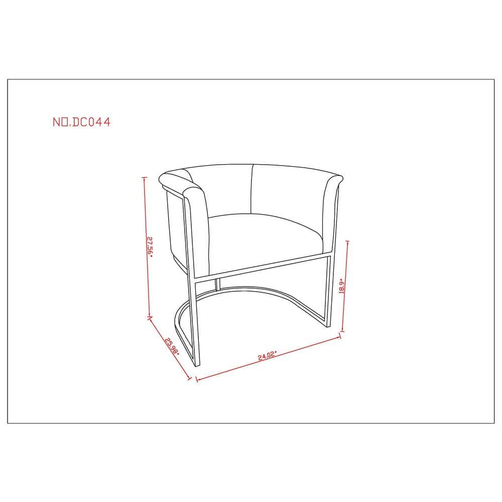 Sculptural Saddle Faux Leather Arm Chair with Metal Frame