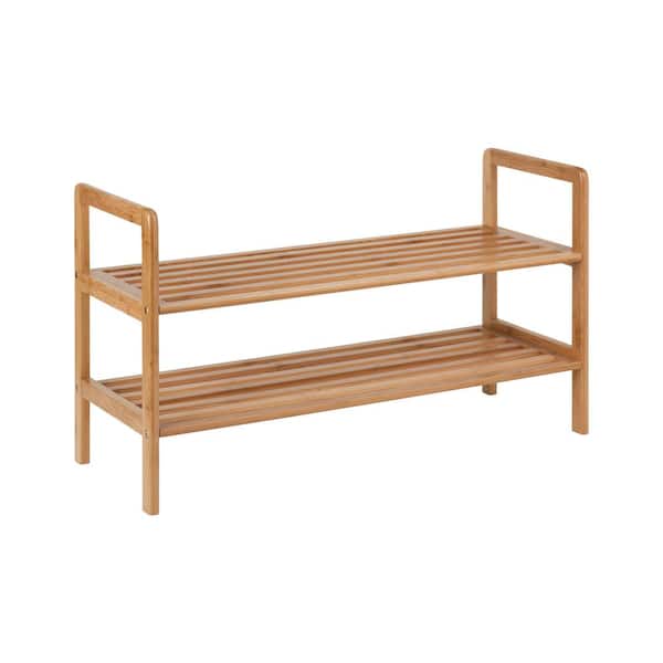 Honey-Can-Do 15.75 H 8-Pair Brown Bamboo Shoe Rack