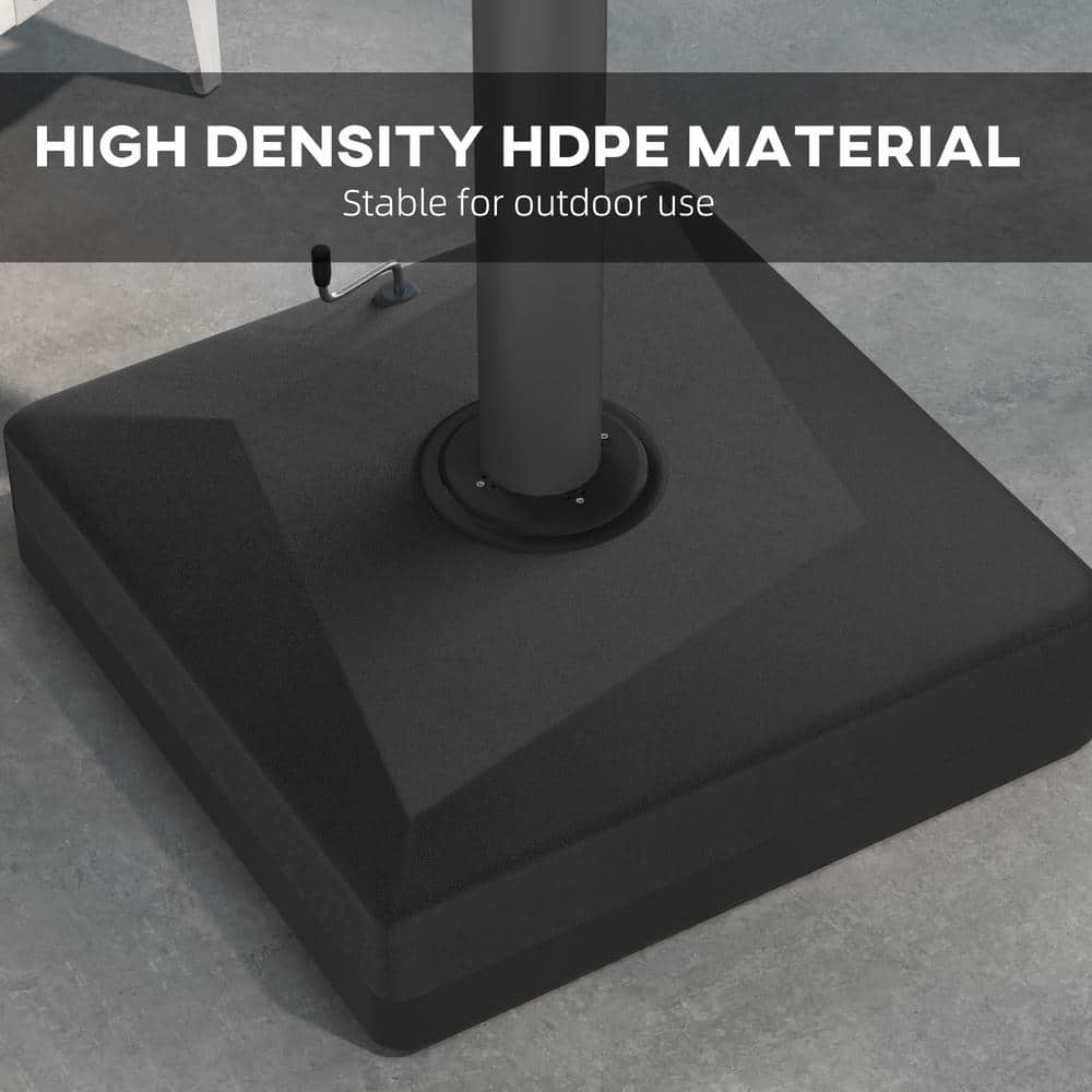 Black Plastic Cantilever Umbrella Base with Wheels