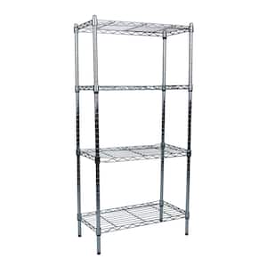 Silver 4-Tier Stainless Steel Wire Shelving Unit (23.62 in. W x 47.91 in. H x 11.81 in. D)