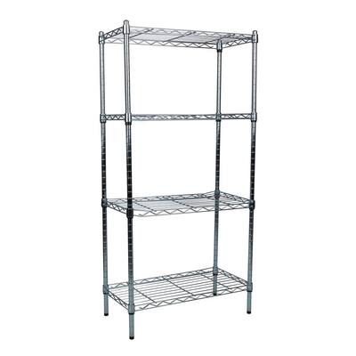 Silver 4-Tier Stainless Steel Wire Shelving Unit (23.35 in. W x 59 in. H x 13.5 in. D)
