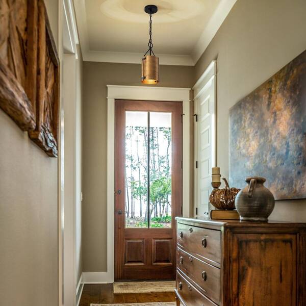 アンティーク　ヴィンテージ　シーリングライト　2個セット LLHZSY 13. 78 in. 1-Light Rustic Antique Bronze Cylinder Pendant