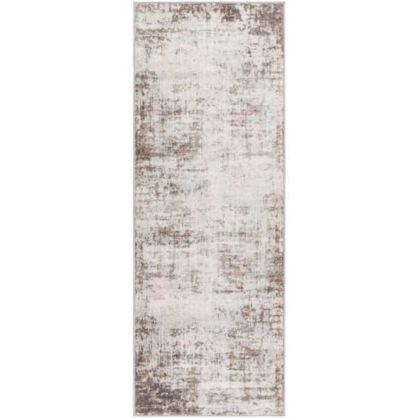 Livabliss Hathor Brown 3 ft. x 10 ft. Modern Abstract Polypropylene Runner Area Rug