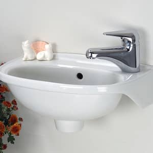 Tina Wall-Mounted Bathroom Sink in White