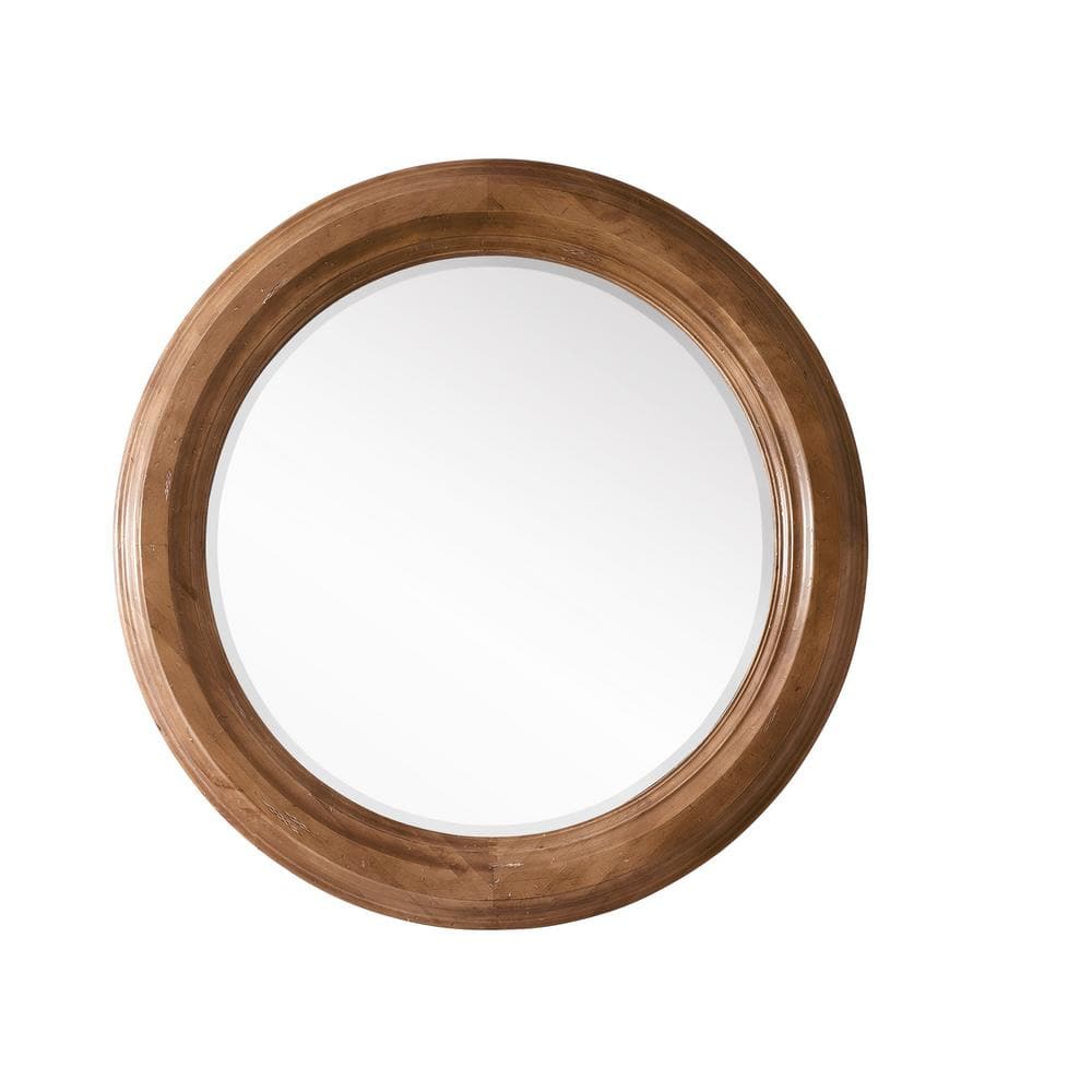Malibu 40 in. W x 40 in. H Framed Circular Wall Mirror in Honey Alder