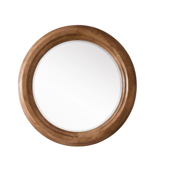  Malibu 40 in. W x 40 in. H Framed Circular Wall Mirror in Honey Alder
