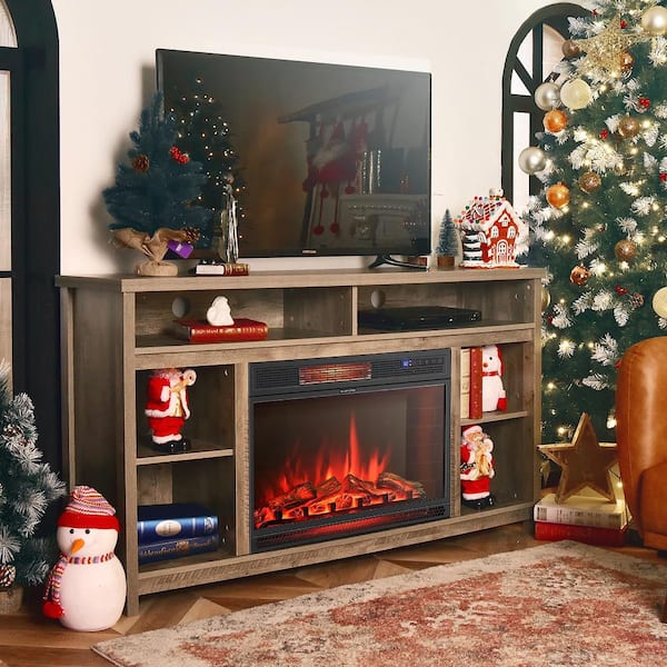 29 in. Freestanding and Recessed Direct Vent Electric Fireplace Insert Black