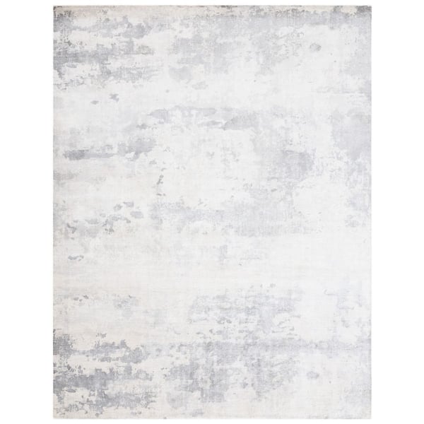 Mirage 9 ft. x 12 ft. Gray Distressed Marble Area Rug