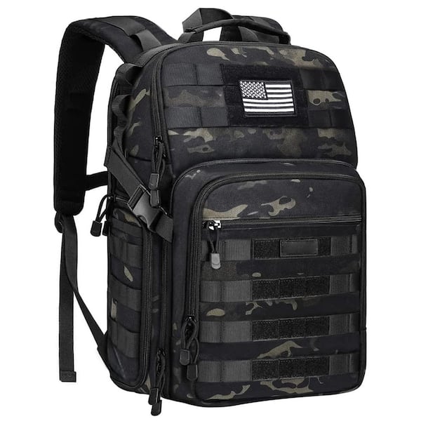 Camera Backpack with Tripod Holder, Tactical Photography Bag for DSLR/SLR in Night Camouflage, Laptop Compartment