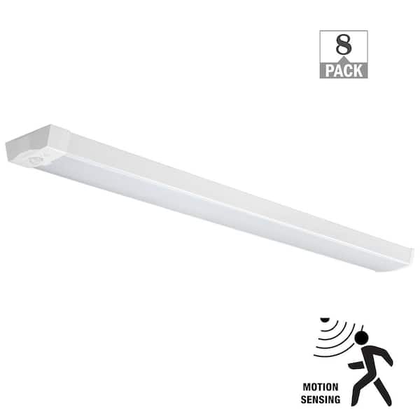 8-Pack 4 ft. 3600 Lumens Motion Sensing LED Wraparound Ceiling Light Garage Light Laundry Room Bright White 4000K