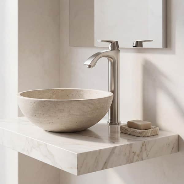 Linus Single Handle Single-Hole Bathroom Vessel Faucet in Brushed Nickel