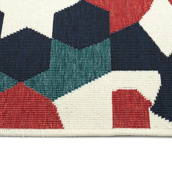Pianta Collection Multi 5'3" x 7'6" Rectangle Residential Indoor-Outdoor Area Rug