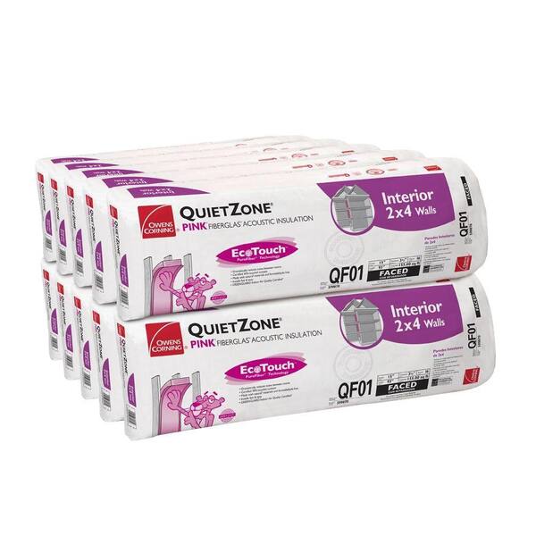 Owens Corning QuietZone EcoTouch PINK Acoustic Soundproofing Kraft Faced Fiberglass Insulation Batt 15 in. x 93 in. (10-Bags)