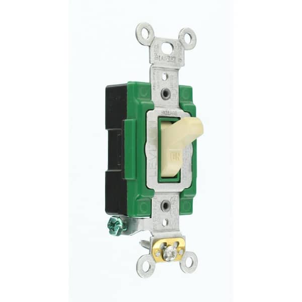 30 Amp Industrial Grade Heavy Duty Single-Pole Lighted Handle Toggle Switch, Ivory 3031-LHI