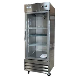 29 in. W 23 cu. ft. One Glass Door Display Commercial Reach In Upright Refrigerator in Stainless Steel