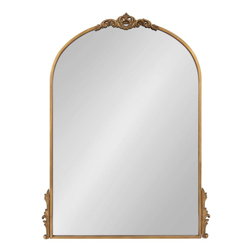 Gold Ornate Arched Wall Mirror with Garland Detailing