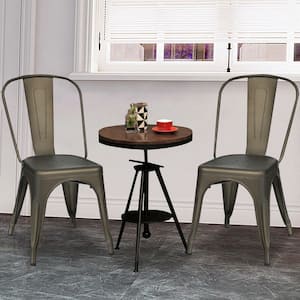 Dark Brown Modern Bar Stools with Removable Back and Rubber Feet (4 Pack)