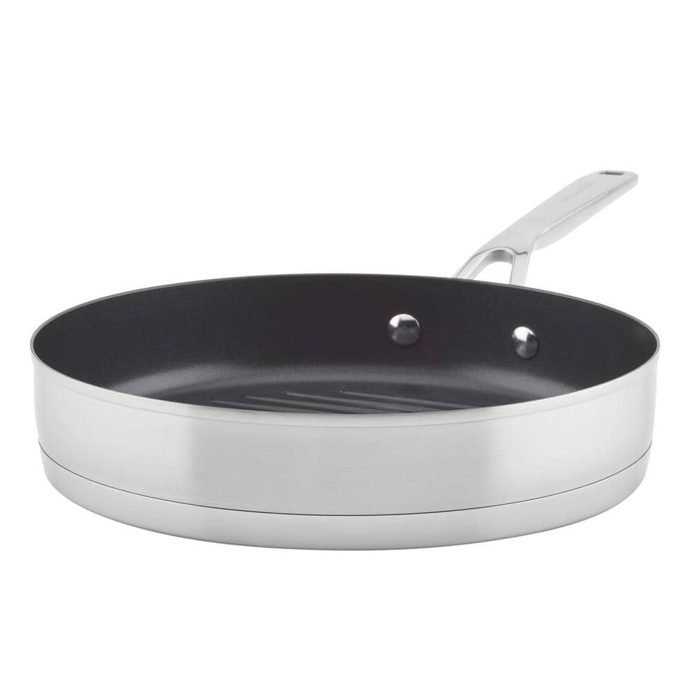 KitchenAid 3-Ply Base Stainless Steel Nonstick Induction Frying Pan, 12-Inch,  Brushed Stainless Steel - Bed Bath & Beyond - 32085912