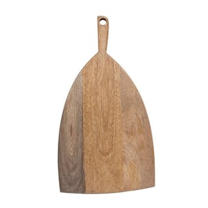 15.75 in. Modern Natural Brown Wood Cheese Boards in a Fan-Shaped Silhouette