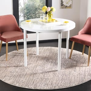 Meadow Beige 7 ft. x 7 ft. Round Abstract Area Rug